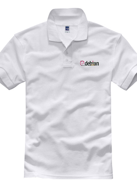 DEBIAN LINUX程序员男带领POLO衫翻领短袖新款春夏装男装商务休闲