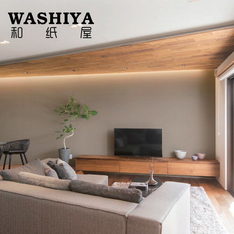 【和纸屋】宁静空间 暖咖色磨砂素色  进口日本墙纸壁纸 按米卖
