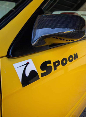 SPOON改装车贴飞度GK5 GR9 FD2后视镜叶子板 后挡风玻璃拉花贴纸