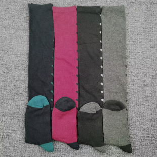 过膝袜子女秋冬季 女士高筒袜 长筒袜日单爱心女袜撞色保暖棉袜时尚