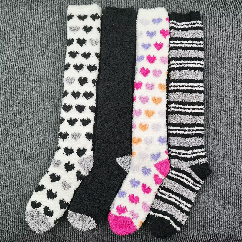 珊瑚绒小腿袜子女冬季加厚保暖袜高筒及膝居家室内睡眠袜女长筒袜,女士内衣/男士内衣/家居服,长筒袜,淘宝优惠券,粉丝福利购,淘宝优惠卷