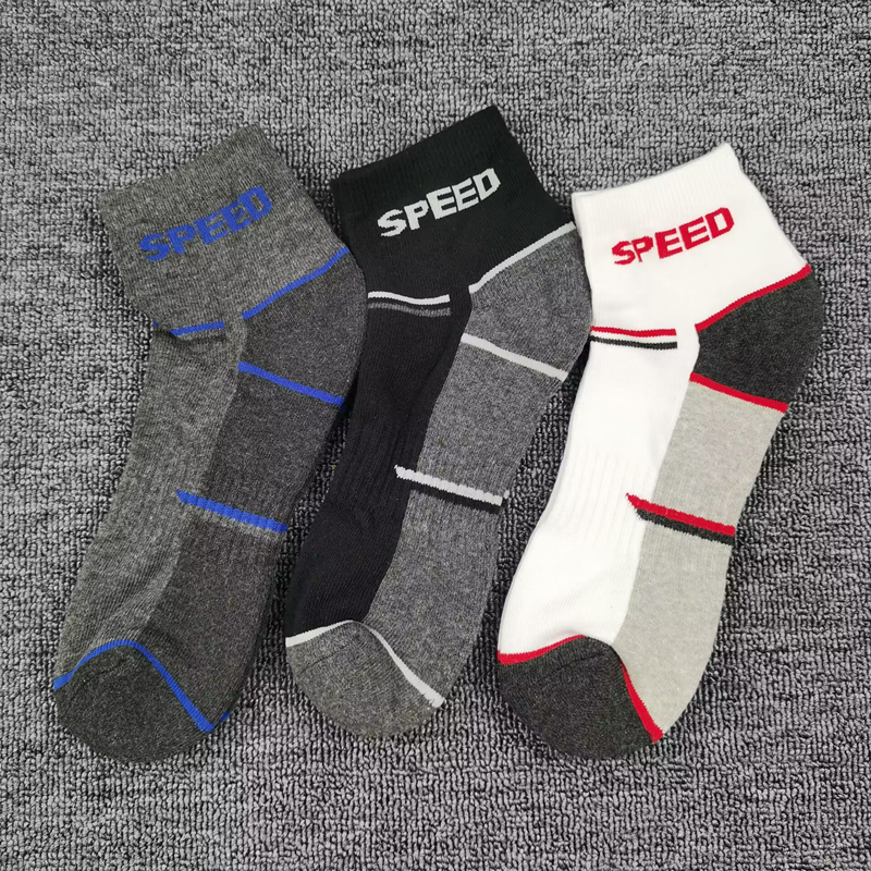 口单短筒毛巾底纯棉运动短袜