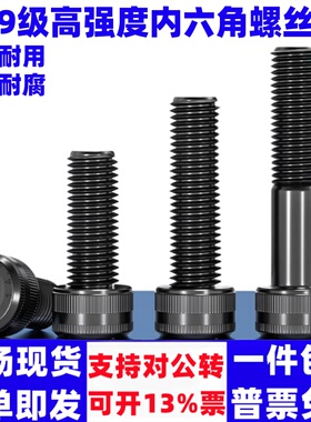 14.9级高强度内六角螺丝螺栓合金钢黑色加长螺钉M6M8M10M12M14M16