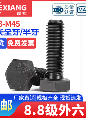 8.8级高强度螺杆外六方螺栓外六角螺丝加长螺丝钉M33M36M39M42M45