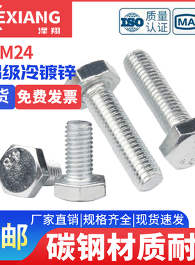 4.8级镀锌外六角螺丝镀锌外六角螺栓加长外六方螺钉M6M8M1012-M20