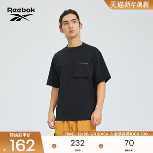 Reebok锐步官方男子Tee针织短袖 运动户外休闲舒适复古百搭T恤