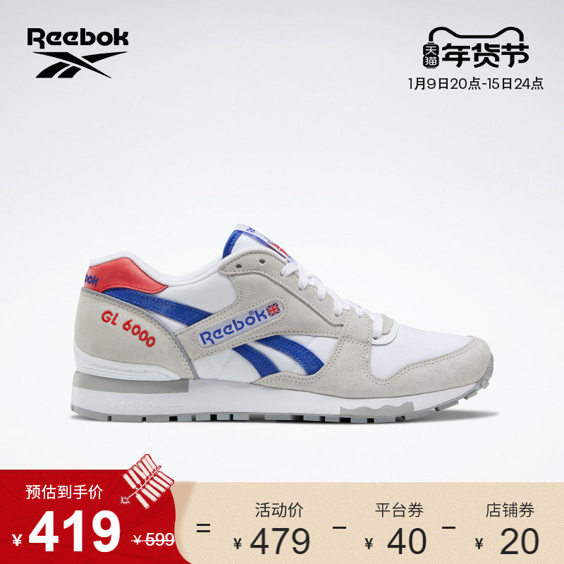 Reebok锐步官方2021秋冬新款男鞋女鞋GL 6000 GZ0542经典休闲鞋