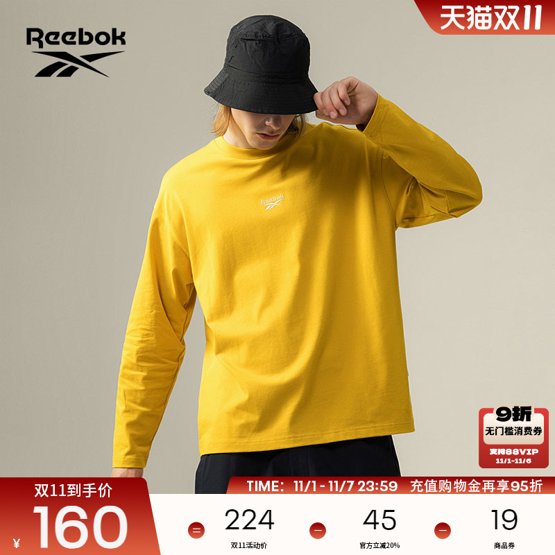 锐步男女美式复古长袖T恤