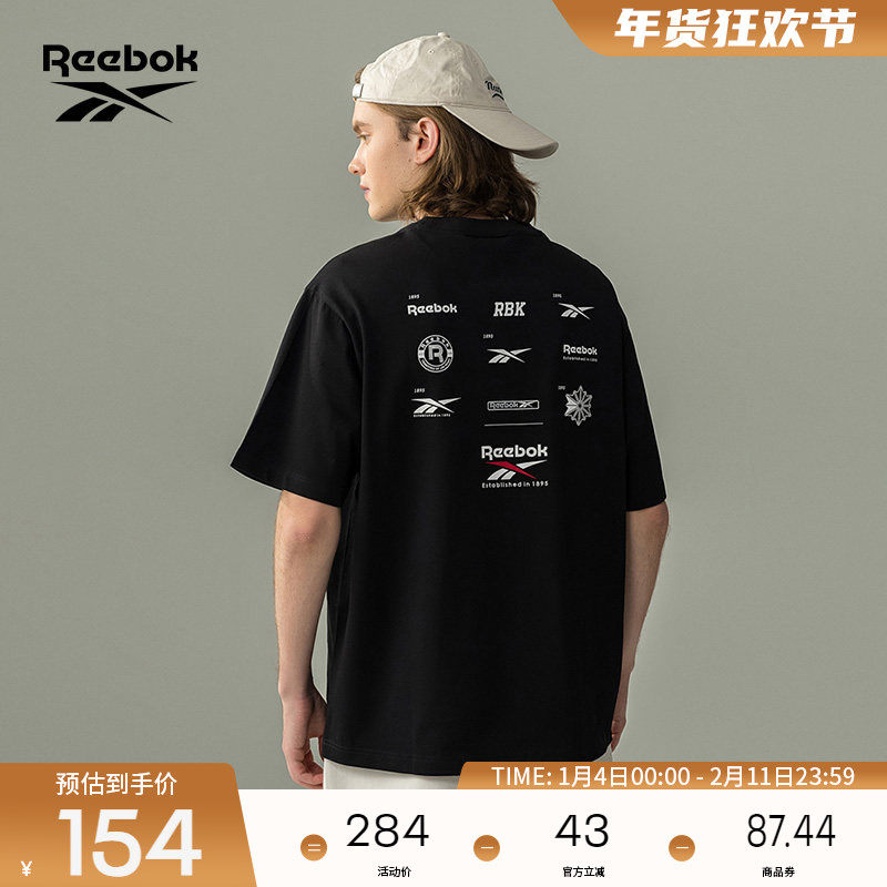 Reebok锐步官方26夏季男女同款经典印花舒适百搭运动休闲T恤,运动服/休闲服装,运动T恤,淘宝优惠券,粉丝福利购,淘宝优惠卷