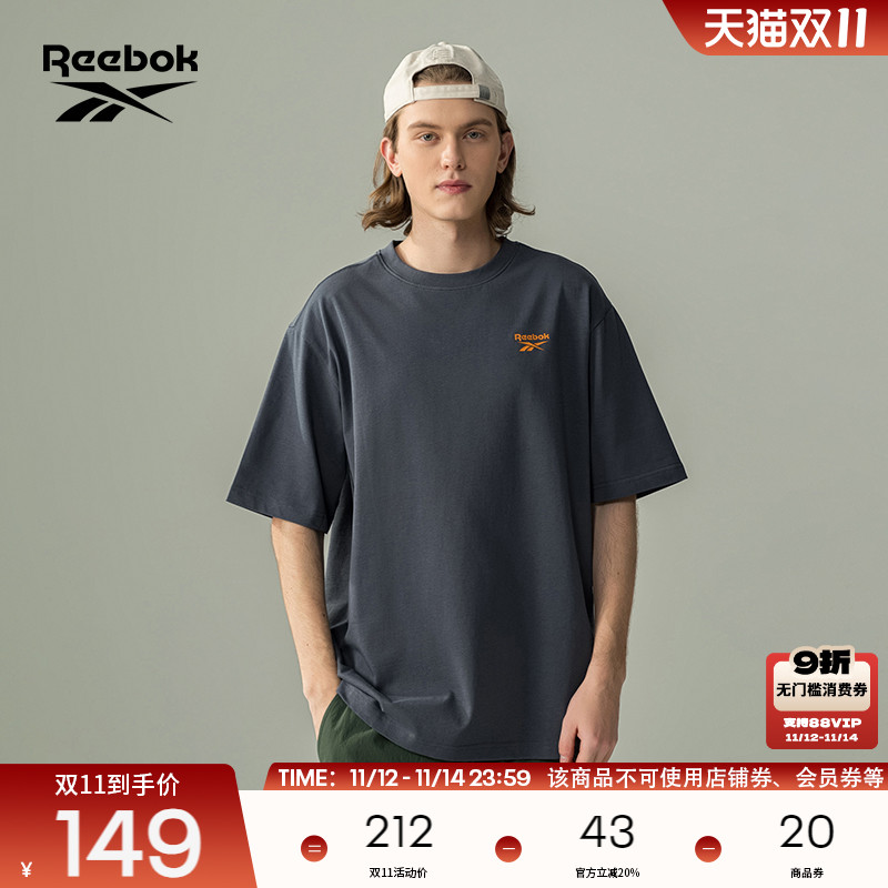 Reebok锐步官方25夏季新款男女舒适百搭后背卡通印花T恤潮流短袖