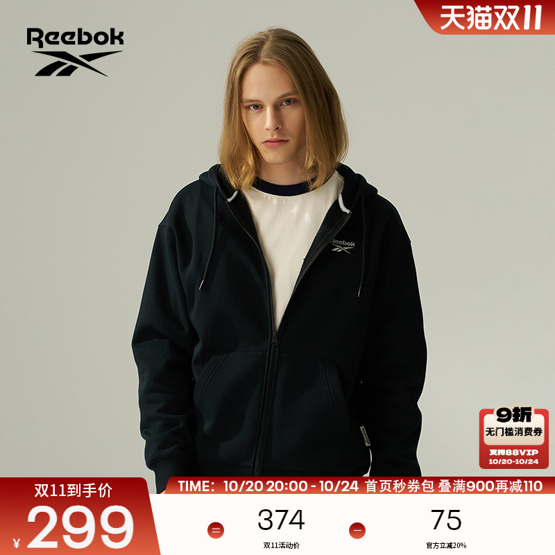Reebok锐步官方24新款男女复古LOGO简约休闲时尚针织夹克外套