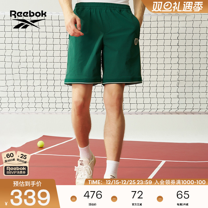 Reebok锐步官方24年新款男款复古百搭网球风休闲舒适运动短裤