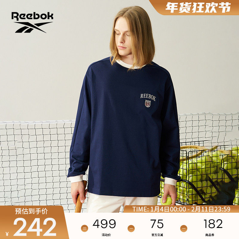 Reebok锐步官方26年新款男女同款复古潮流运动舒适百搭长袖T恤,运动服/休闲服装,运动T恤,淘宝优惠券,粉丝福利购,淘宝优惠卷