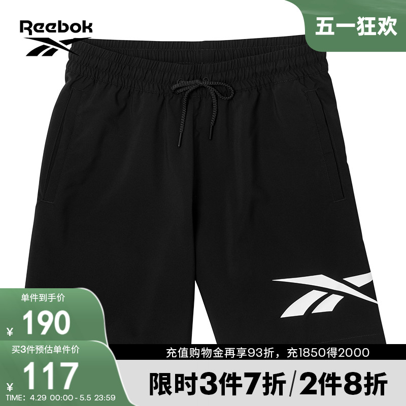 Reebok锐步官方男子COMM WV SHORT运动休闲透气舒适LOGO五分短裤