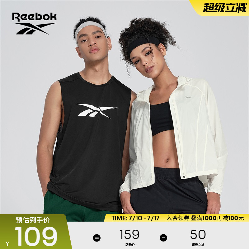 Reebok锐步官方24新品男子运动休闲健身跑步训练针织圆领背心