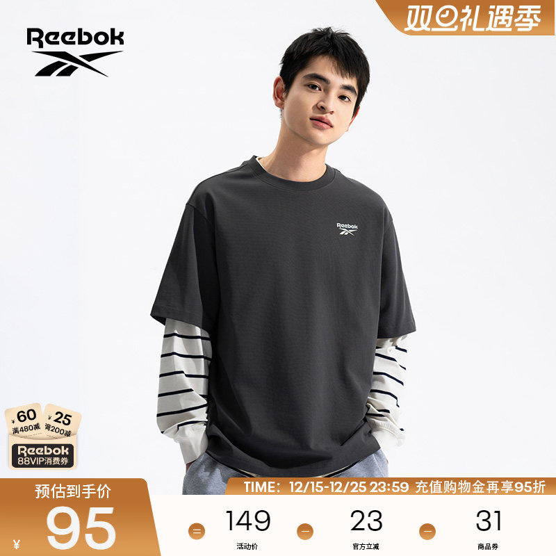 Reebok锐步官方男女款后背潮流印花运动休闲简约舒适短袖T恤