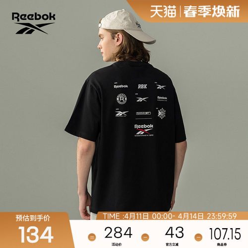 Reebok锐步官方26夏季男女同款经典印花舒适百搭运动休闲T恤