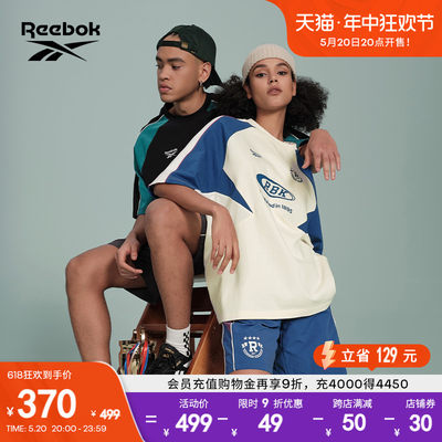 Reebok锐步官方24春夏新款男女情侣款TEE美式复古运动休闲短袖T恤