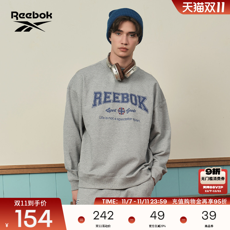 锐步男女同款复古经典套头衫