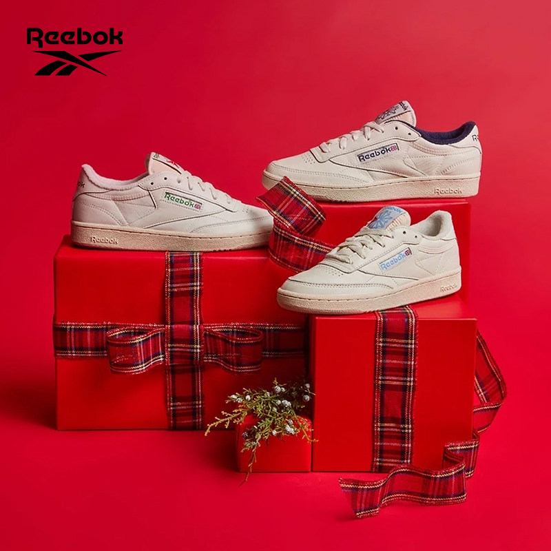Reebok锐步官方男女款CLUB C 85 VINTAGE复古休闲小白鞋板鞋