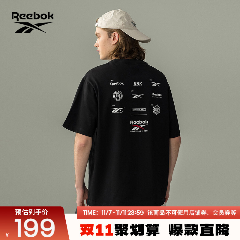 Reebok锐步官方25夏季男女同款经典印花舒适百搭运动休闲T恤