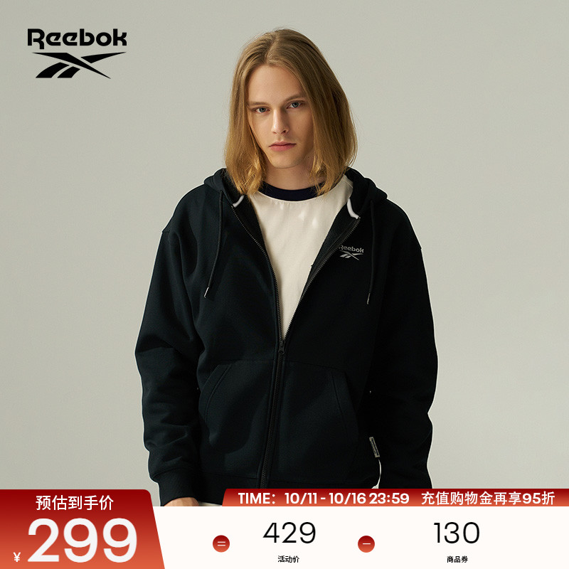 Reebok锐步官方24新款男女复古LOGO简约休闲时尚针织夹克外套