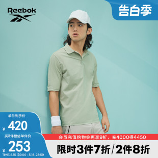 Polo衫 复古百搭短袖 Reebok锐步官方男子针织透气运动休闲时尚