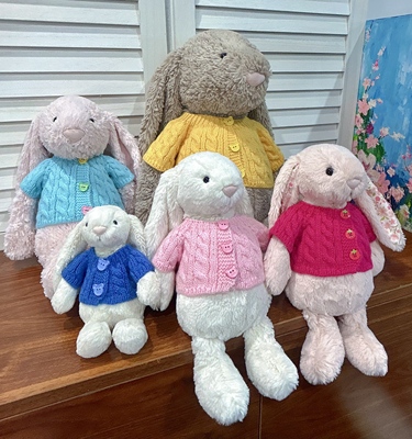 彩菲手作邦尼兔18㎝31cm36cm51cm开衫毛衣玩偶衣服圣诞围巾娃衣