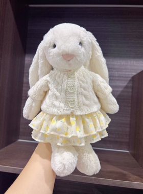 彩菲手作邦尼兔裙子玩偶衣服泰迪熊着替娃衣兔子花边裙女朋友礼物