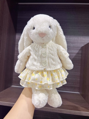 彩菲手作邦尼兔裙子玩偶衣服泰迪熊着替娃衣兔子花边裙女朋友礼物