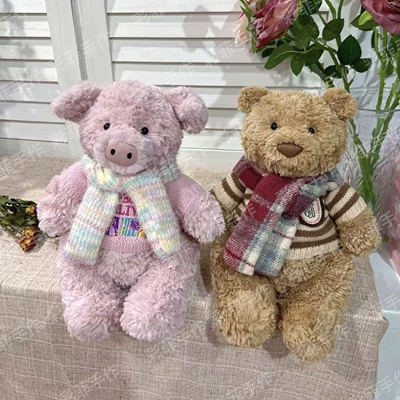 巴塞罗熊28㎝衣服巴纳布斯猪26cm毛衣圣诞围巾新年娃衣玩偶着替