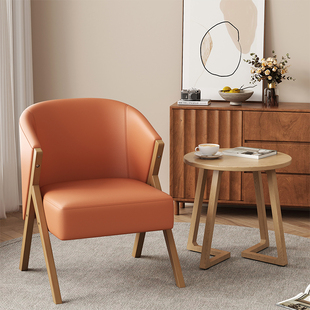 卧室阳台单人民宿休闲椅三件套家用实木宿舍阅读看书沙发一桌二椅