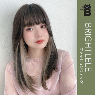 Brightlele整顶假刘海片天使翅膀刘海 一片式便携假发 头皮不闷热