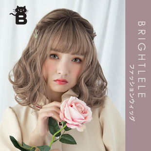 Brightlele天使娃娃卷发 可爱甜美日系复古短卷发假发Lolita软妹