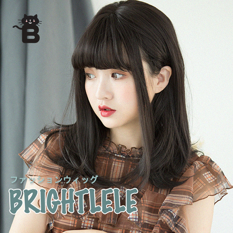Brightlele日系假发 长bobo 乖巧修脸假发女长发自然全头