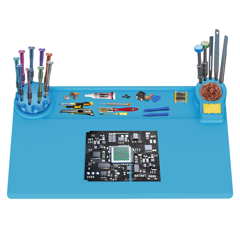 手机电脑维修工作台磁性隔热硅胶垫耐高温防烫烙铁热风枪焊台垫子