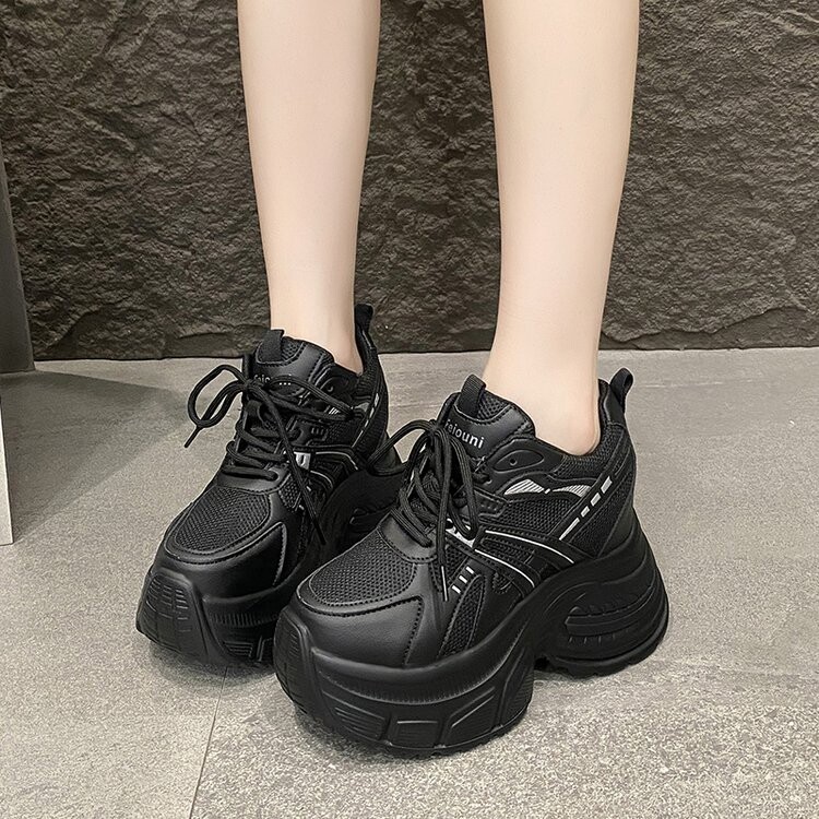 内增高10cm老爹鞋女新款百搭休闲运动时尚厚底女鞋小个子旅游鞋