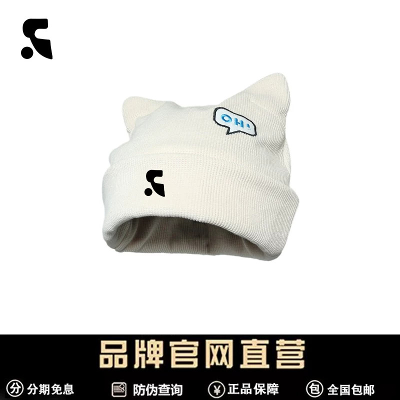 官方正品RR Hepburn萌趣猫耳朵针织帽子2026秋季保暖防风可爱睡帽