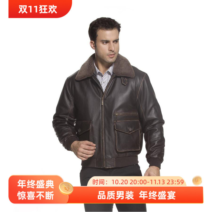 男装真皮牛皮皮衣空军飞行服夹克261829