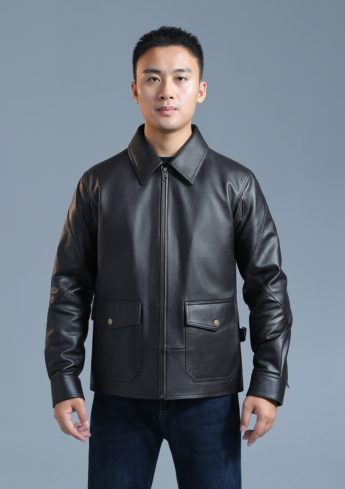 BGSD2024新款男士山羊皮夹克外套 G8大翻领设计百搭时尚休闲