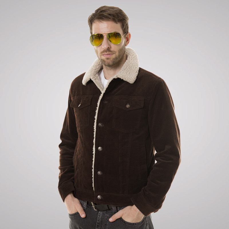 秋冬男士灯芯绒夹棉外套夹克