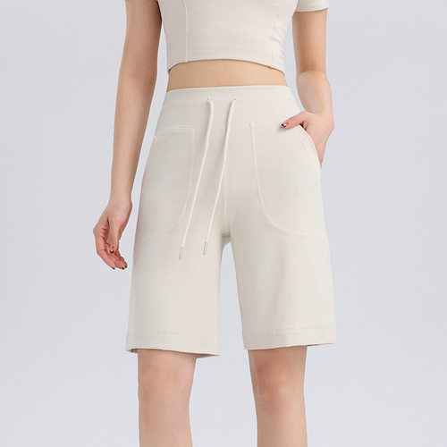 宽松瑜伽短裤女高腰大码弹力透气