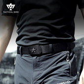 战术乌五角星尼龙帆布腰带男平滑自动扣休闲皮带军迷工装 带 牛仔裤