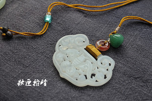 汉服古风挂绳南红玛瑙东陵玉璎珞岫玉锁牌玉佩玉锁项链配饰设计