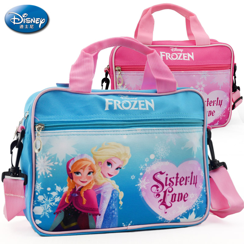 迪士尼冰雪奇缘公主儿童斜挎包女童小学生手提包补习袋饭盒手提袋