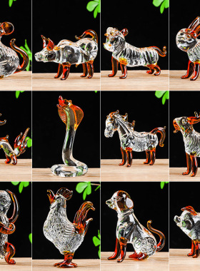 水晶十二生肖生日礼物鼠牛虎兔龙蛇马羊猴鸡狗猪动物家居装饰