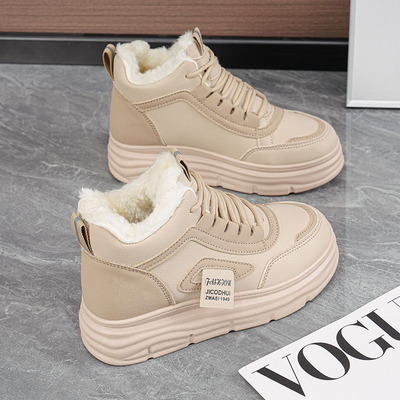 雪地靴女2025新款冬季加绒加厚马丁靴女鞋短靴内增高厚底保暖棉鞋