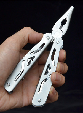 全钢多功能钳迷你EDC折叠小刀钳子钥匙扣刀钳袖珍便携挂扣工具钳