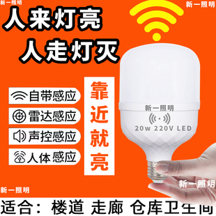 家用夜间自动人体感应灯人来即亮人走即灭卫生间厕所入户门口灯泡