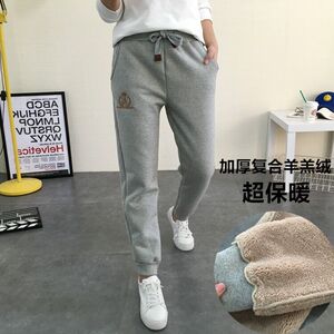 秋冬羊羔绒棉裤男女款加绒小脚裤学生宽松加大码卫裤加厚长裤情侣